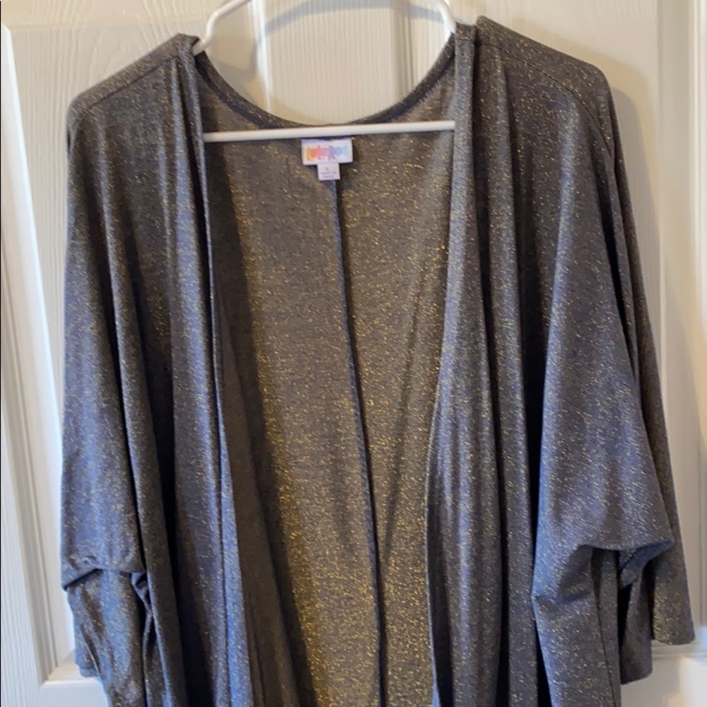 Lula Roe Navy and Gold Lindsay Cover; Size L